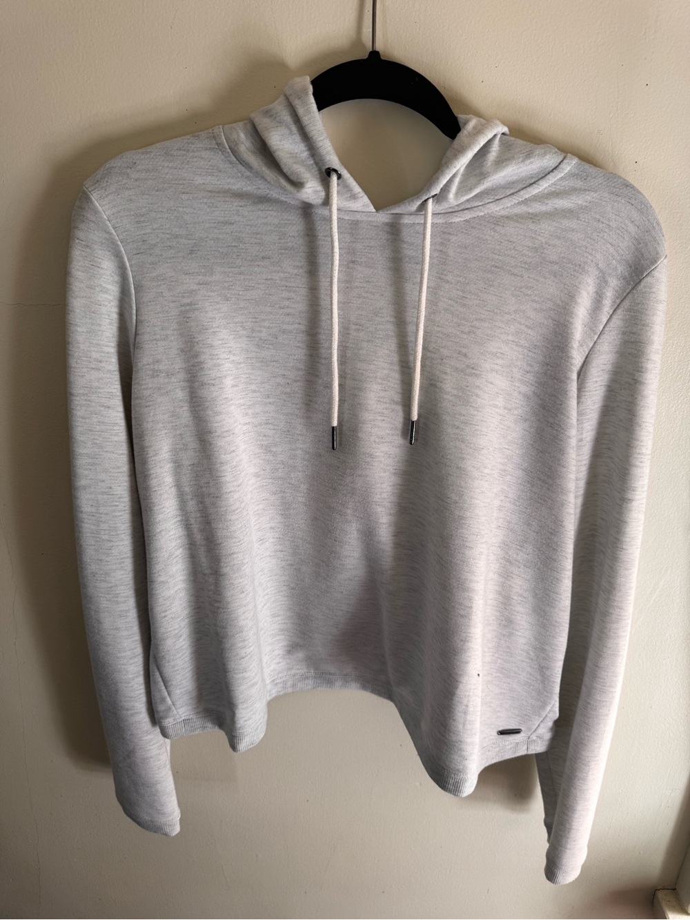 Hyba Grey Hooded Sweater with Crisscross Back Size Large